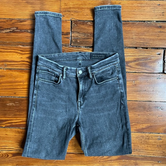 All Saints Grace Denim Jeans Size 28 Washed Black/Gray - Picture 5 of 11